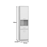 Ντουλάπα Στήλη Letto Pakoworld σε oak - Λευκό ματ Απόχρωση 50,2x34,3x195εκ