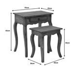 Κονσόλα με Βοηθητικό Τραπεζάκι Nesto Pakoworld σετ 2 τεμ Φυσικό Αντικέ Μαόνι Ξύλο