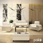 Καναπές Shea Pakoworld 3θέσιος pu Ivory-Inox 198x80x87εκ