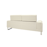 Καναπές Shea Pakoworld 3θέσιος pu Ivory-Inox 198x80x87εκ