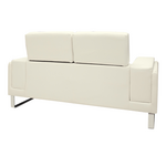 Καναπές Shea Pakoworld 2θέσιος pu Ivory-Inox 158x80x87εκ