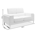 Καναπές Shea Pakoworld 2θέσιος pu Ivory-Inox 158x80x87εκ