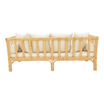 Καναπές Alessa Pakoworld Φυσικό Rattan-Λευκό Ύφασμα με Μαξιλάρια 200x100x76εκ