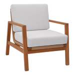 Σαλόνι Doumain Pakoworld σετ 4 Τεμαχίων Φυσικό Teak Ξύλο-Λευκό Μαξιλάρι-Φυσικό Ραττάν