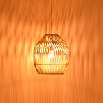 Φωτιστικό Οροφής Irden Inart Rattan σε Φυσική Απόχρωση Φ50x40εκ