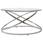 Τραπέζι Σαλονιού Sabin Pakoworld Μέταλλο-Γυαλί 8mm Φ80x43εκ