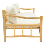 Καναπές Roziana Pakoworld Φυσικό Teak Ξύλο 210x100x80εκ