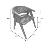 Πολυθρόνα Wolly Pakoworld Teak Ξύλο και pe Σχοινί σε Φυσική Απόχρωση 60x60x76εκ