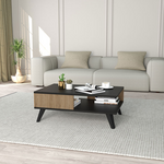 Τραπέζι Σαλονιού Flipter Pakoworld Μελαμίνης oak-Μαύρο 83x54x34εκ