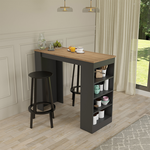 Τραπέζι Μπαρ Birma Pakoworld σε oak-Ανθρακί Απόχρωση 120x51.5x102εκ
