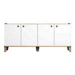Μπουφές Lethak Pakoworld σε oak-Λευκή Απόχρωση 180x41x78εκ