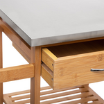 Τρόλεϊ-Ραφιέρα 7όροφη Esla Pakoworld Bamboo Φυσικό-Λευκό 73,5x37x86εκ