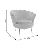 Πολυθρόνα Daimon Pakoworld Βελούδο Γκρι-Χρυσό 79x74x78εκ