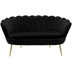 Καναπές 2θέσιος Daimon Pakoworld Βελούδο Μαύρο 134x70x77εκ