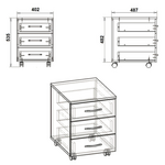 Συρταριέρα Τροχήλατη Luke Pakoworld Wenge 40x48.5x53.5εκ