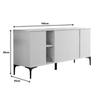 Μπουφές Vetine Pakoworld σε Λευκή Απόχρωση 180x45x80εκ