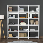 Βιβλιοθήκη Rabuku Pakoworld σε Λευκή Απόχρωση 146x22x123εκ