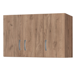 Ντουλάπα Τρίφυλλη και Πατάρι Zelia Pakoworld Φυσικό 90x42x240εκ.