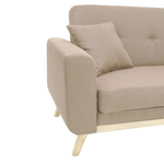 Καναπές-Κρεβάτι Carmelo Pakoworld με Μπεζ Ύφασμα 214x80x86εκ