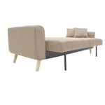 Καναπές-Κρεβάτι Carmelo Pakoworld με Μπεζ Ύφασμα 214x80x86εκ