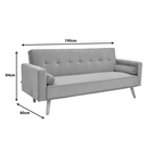 Καναπές-Κρεβάτι Success Pakoworld 3θέσιος Βελούδο Ύφασμα σε Μέντα Απόχρωση 190x80x84εκ