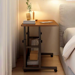 Γραφείο Τροχήλατο Stolu i Pakoworld mdf-Metal σε Καρυδί Απόχρωση 80x40x68εκ