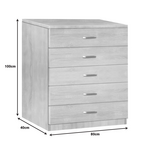 Συρταριέρα Gioko Pakoworld με 5 Συρτάρια σε Φυσική Απόχρωση 80x40x100εκ