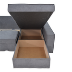 Γωνιακός Καναπές-Κρεβάτι Αναστρέψιμος Venzie Pakoworld Ύφασμα σε Γκρι Απόχρωση 283x214x83εκ