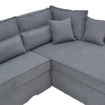 Γωνιακός Καναπές-Κρεβάτι Αναστρέψιμος Venzie Pakoworld Ύφασμα σε Γκρι Απόχρωση 283x214x83εκ