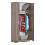 Ντουλάπα Ρούχων Δίφυλλη Zelia Pakoworld σε Sonoma-oak Απόχρωση 79x42x180εκ