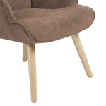 Πολυθρόνα Fluffy Pakoworld Ύφασμα Καφέ-Φυσικό 75x69x96εκ