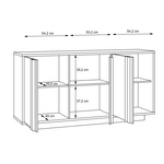 Μπουφές Chesto Pakoworld Μελαμίνη σε Λευκή και oak Απόχρωση 169.2x42x87εκ