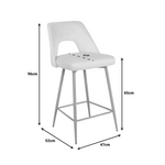 Σκαμπό Μπαρ Murde Pakoworld Μπεζ Βελούδο Ύφασμα και Μεταλλικά Πόδια σε Φυσική Απόχρωση 47x52x96εκ