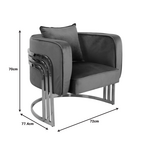 Πολυθρόνα Roblu Pakoworld Χρυσό Μέταλλο και Βελούδο Ύφασμα σε Μαύρη Απόχρωση 72x77.4x70εκ