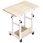 Γραφείο Τροχήλατο Stolu Pakoworld mdf-Metal σε Φυσικό-Λευκό Απόχρωση 60x40x68εκ