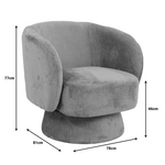 Πολυθρόνα Περιστρεφόμενη Kreslo Pakoworld Μπουκλέ Ύφασμα σε Φυστικί Απόχρωση 78x81x77εκ