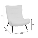 Πολυθρόνα-Μπερζέρα Silla Pakoworld Μπουκλέ Ύφασμα σε Λευκή Απόχρωση 97x80x100εκ