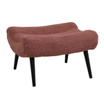 Σκαμπό - Υποπόδιο Silla Pakoworld Μπουκλέ Ύφασμα σε Σάπιο- Μήλο Απόχρωση 68x58x40εκ