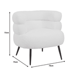 Πολυθρόνα Foleja Pakoworld Μπουκλέ Ύφασμα σε Γκρι Σκούρο Απόχρωση με Μάυρα Μεταλλικά Πόδια 76x75x72εκ