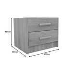 Κομοδίνο Olympus Pakoworld με 2 Συρτάρια σε Φυσική Απόχρωση 47.5x40.5x40.5εκ