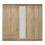 Ντουλάπα Ρούχων Πεντάφυλλη Olympus Pakoworld σε Φυσική Απόχρωση 198x57x183εκ