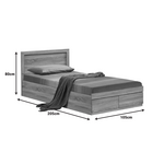 Κρεβάτι Olympus Pakoworld με Συρτάρι με Φυσική Απόχρωση 100x200εκ