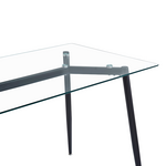 Τραπέζι Quana Pakoworld Γυάλινο 8χιλ Διάφανο - Λευκό Πόδι 120x70x75εκ