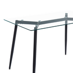 Τραπέζι Quana Pakoworld Γυάλινο 8χιλ Διάφανο - Λευκό Πόδι 120x70x75εκ