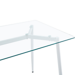 Τραπέζι Quana Pakoworld Γυάλινο 8χιλ Διάφανο - Μαύρο Πόδι 120x70x75εκ