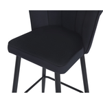 Σκαμπό Μπαρ Velvi Pakoworld Βελούδο σε Μαύρη Απόχρωση 43x62x95εκ