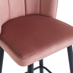 Σκαμπό Μπαρ Velvi Pakoworld Βελούδο σε Σάπιο Μήλο Απόχρωση 43x62x95εκ