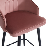 Σκαμπό Μπαρ Velva Pakoworld Βελούδο σε Σάπιο Μήλο Απόχρωση 49x63x102εκ