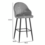 Σκαμπό Μπαρ Velva Pakoworld Βελούδο σε Σάπιο Μήλο Απόχρωση 49x63x102εκ