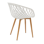 Τραπεζαρία Ezra-Balou Pakoworld σετ 5τεμ pp-mdf σε Λευκή Απόχρωση Φ100x75εκ